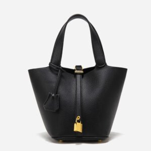 Vegan Leather Basket Tote