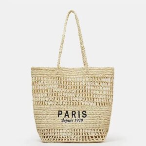 Foldable Mesh Straw Tote